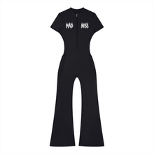 Women’s Tight Flared Leg Quarter-Zip Jumpsuit