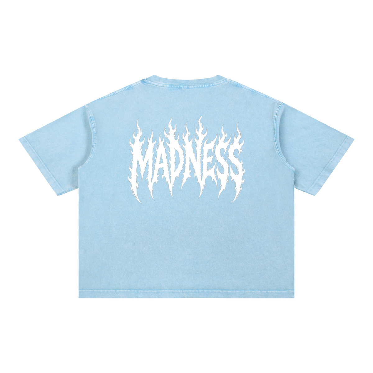 sky blue Mineral Wash Boxy,Cotton T-shirt