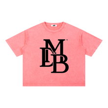pink /Mineral Wash Boxy Cotton T-Shirt