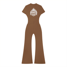 Women’s Tight Flared Leg Quarter-Zip Jumpsuit