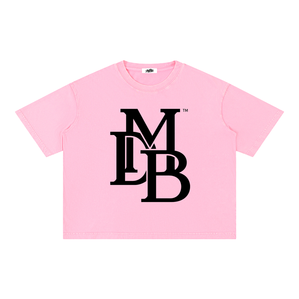 pink /Mineral Wash Boxy Cotton T-Shirt