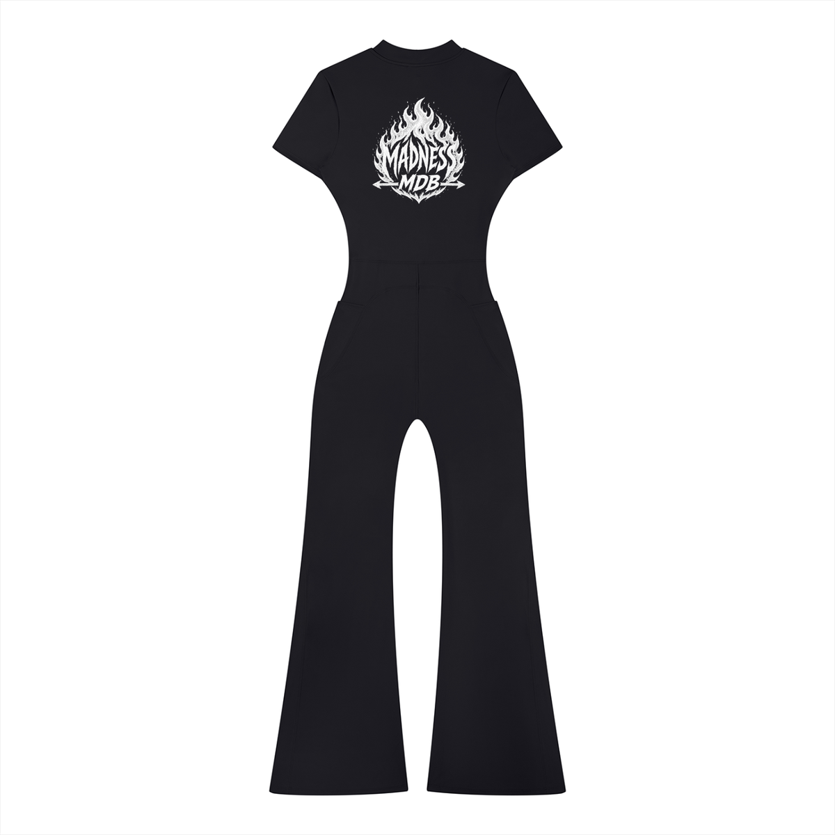 Women’s Tight Flared Leg Quarter-Zip Jumpsuit