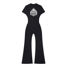 Women’s Tight Flared Leg Quarter-Zip Jumpsuit