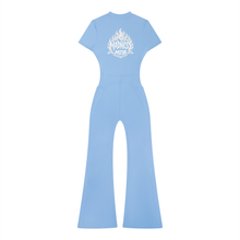 Women’s Tight Flared Leg Quarter-Zip Jumpsuit